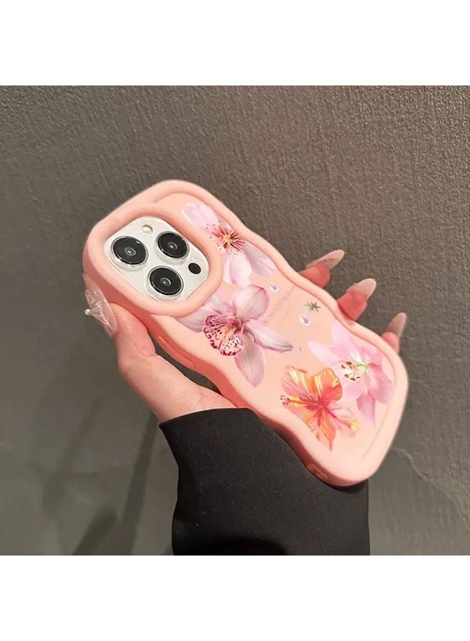 Pink Lily Print Shockproof Phone Case Compatible with iPhone 17 Pro Max and Samsung Galaxy Series - Image 5